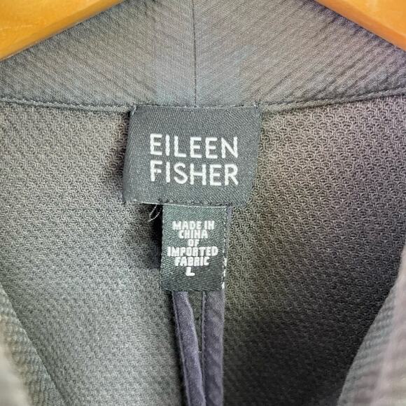 Eileen Fisher Zip Up Jacket Large Grey Cotton Light Weight - Picture 5 of 6